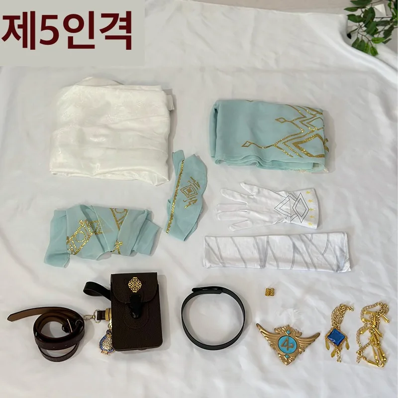 제5인격 선지자 화이트 진리 아래 코스프레 남성용 세트 가발 신발 포함